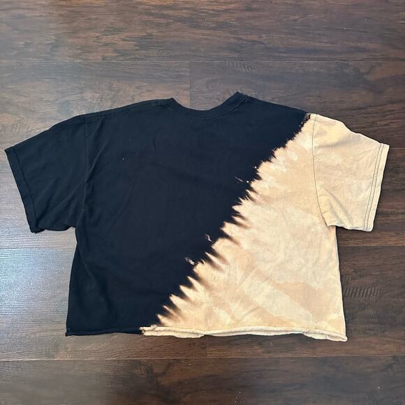 ACDC black & tan tye-die cropped t-shirt size M/L - Picture 3 of 7
